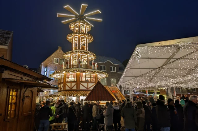 Kerstmarkt in de stad Meppen